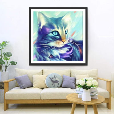 Beautiful Blue and Gray Cat 5D DIY Diamond Painting Kits