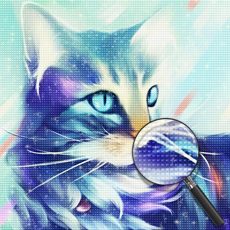 Beautiful Blue and Gray Cat 5D DIY Diamond Painting Kits