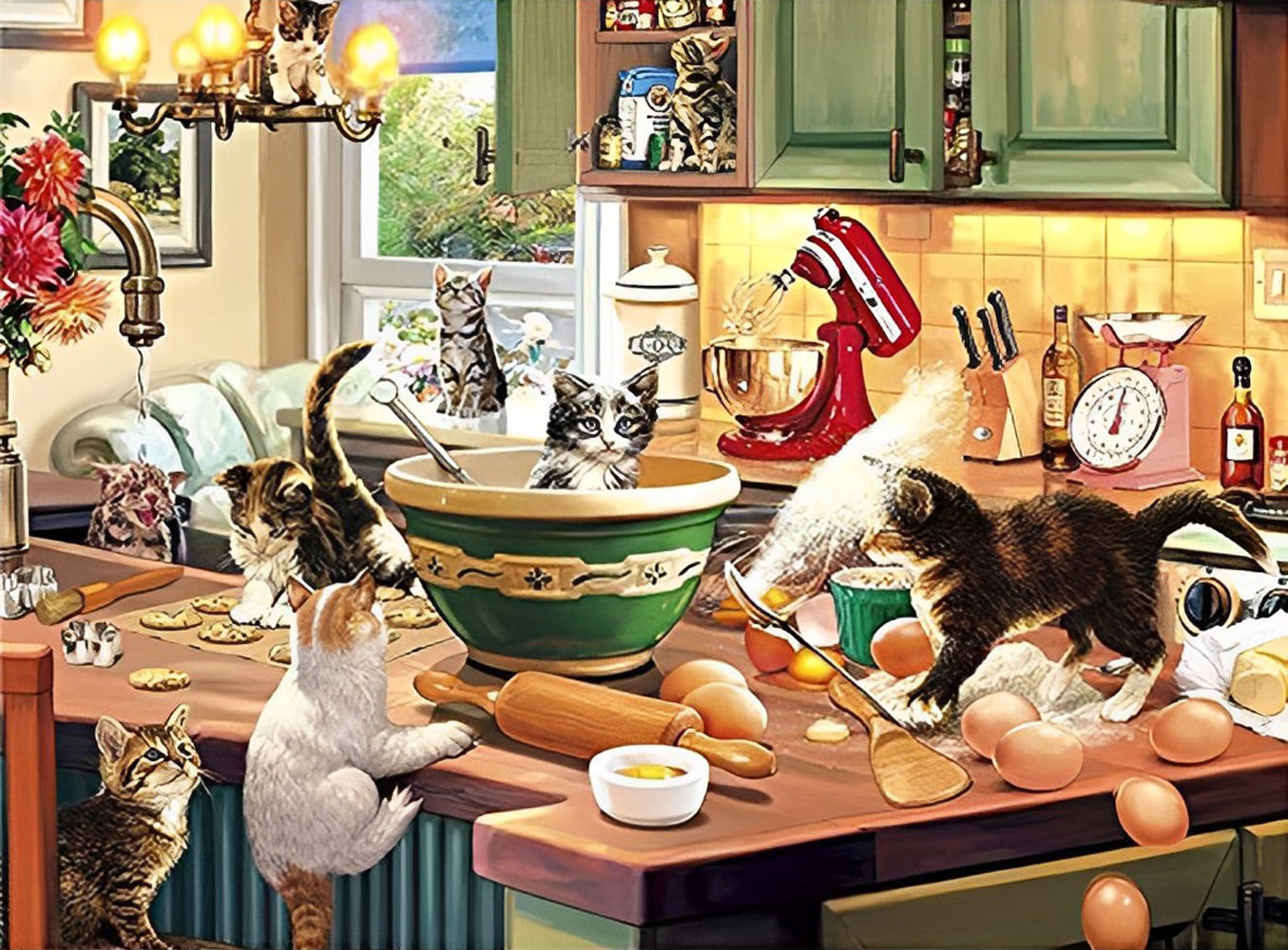 Kitten Kitchen Capers Diamond Painting