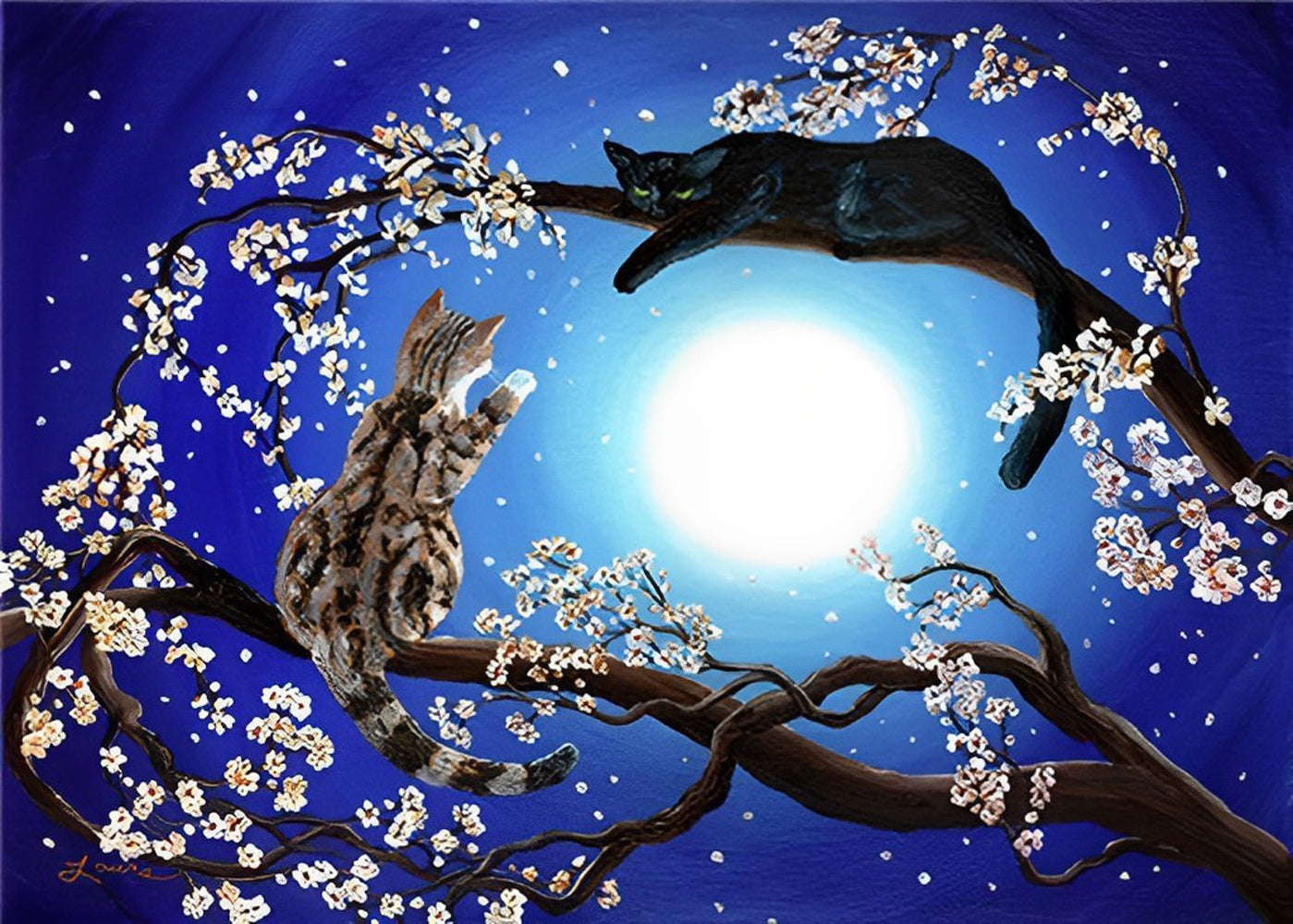 Two Cats On the Tree Diamond Painting