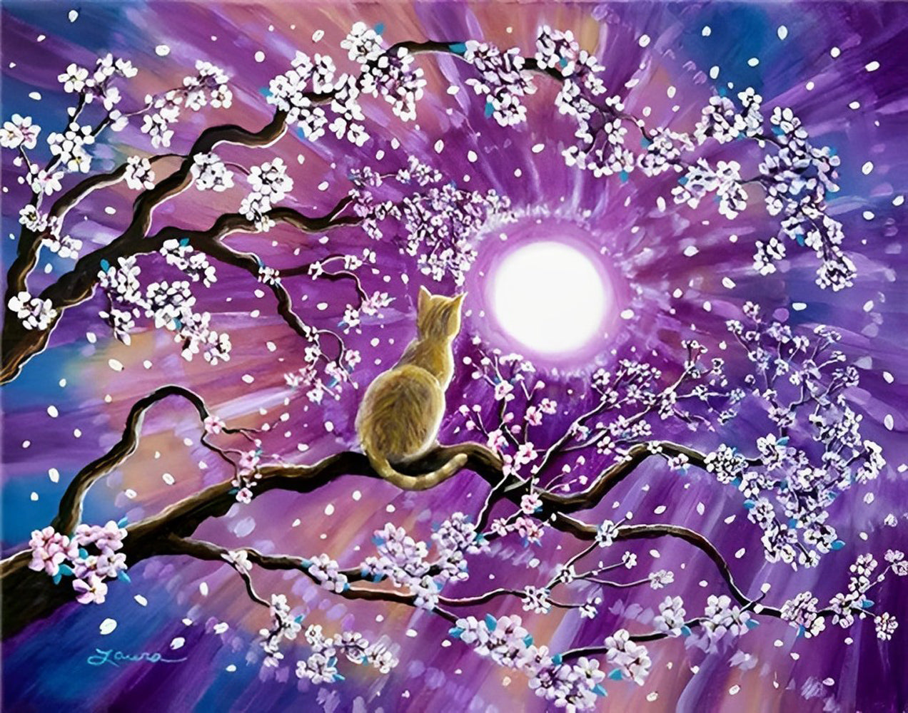 Cat and Weird Sky Diamond Painting