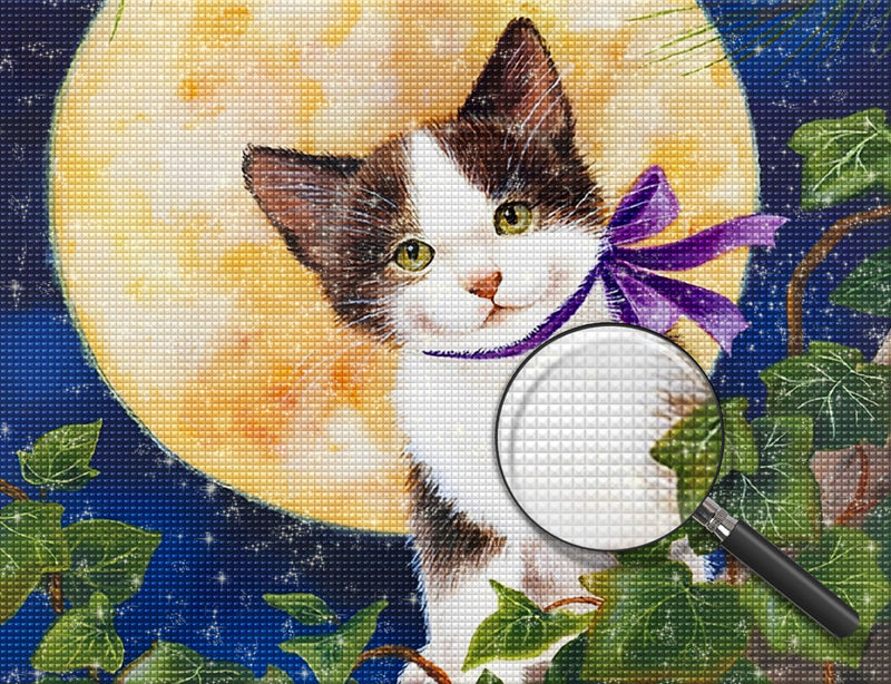 Cat and Moon Diamond Painting