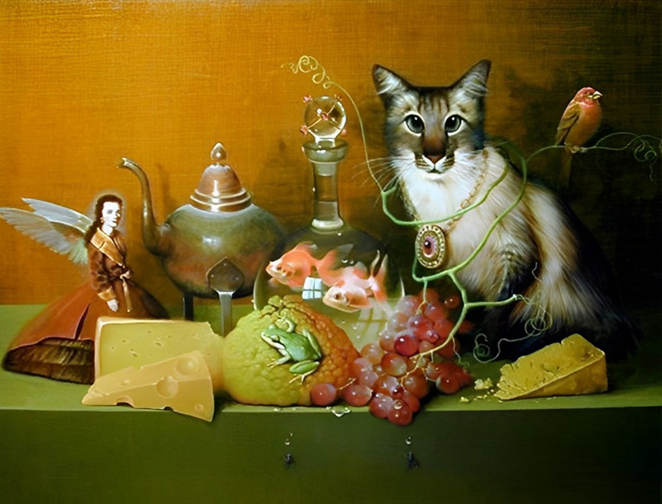 Cat and Fruits Diamond Painting