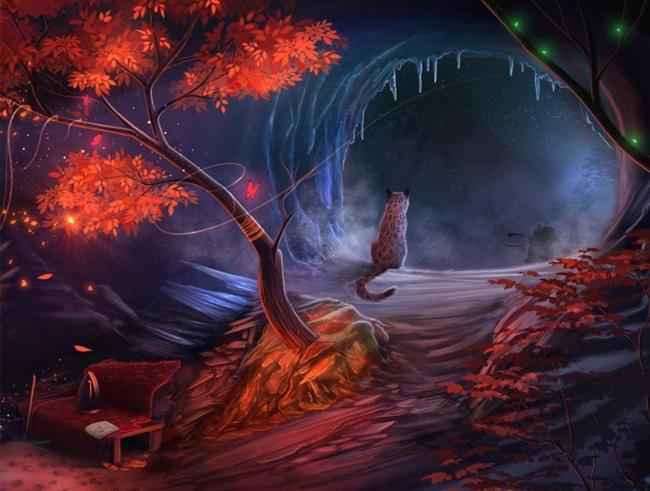 Cat and Fantastic Land Diamond Painting