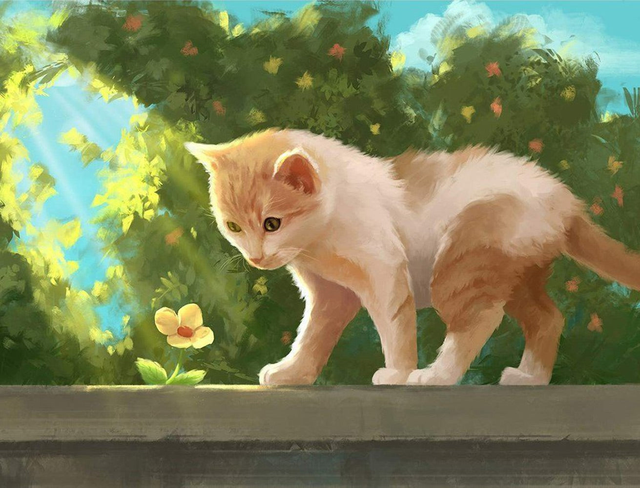 Sunshine and Kitty Diamond Painting