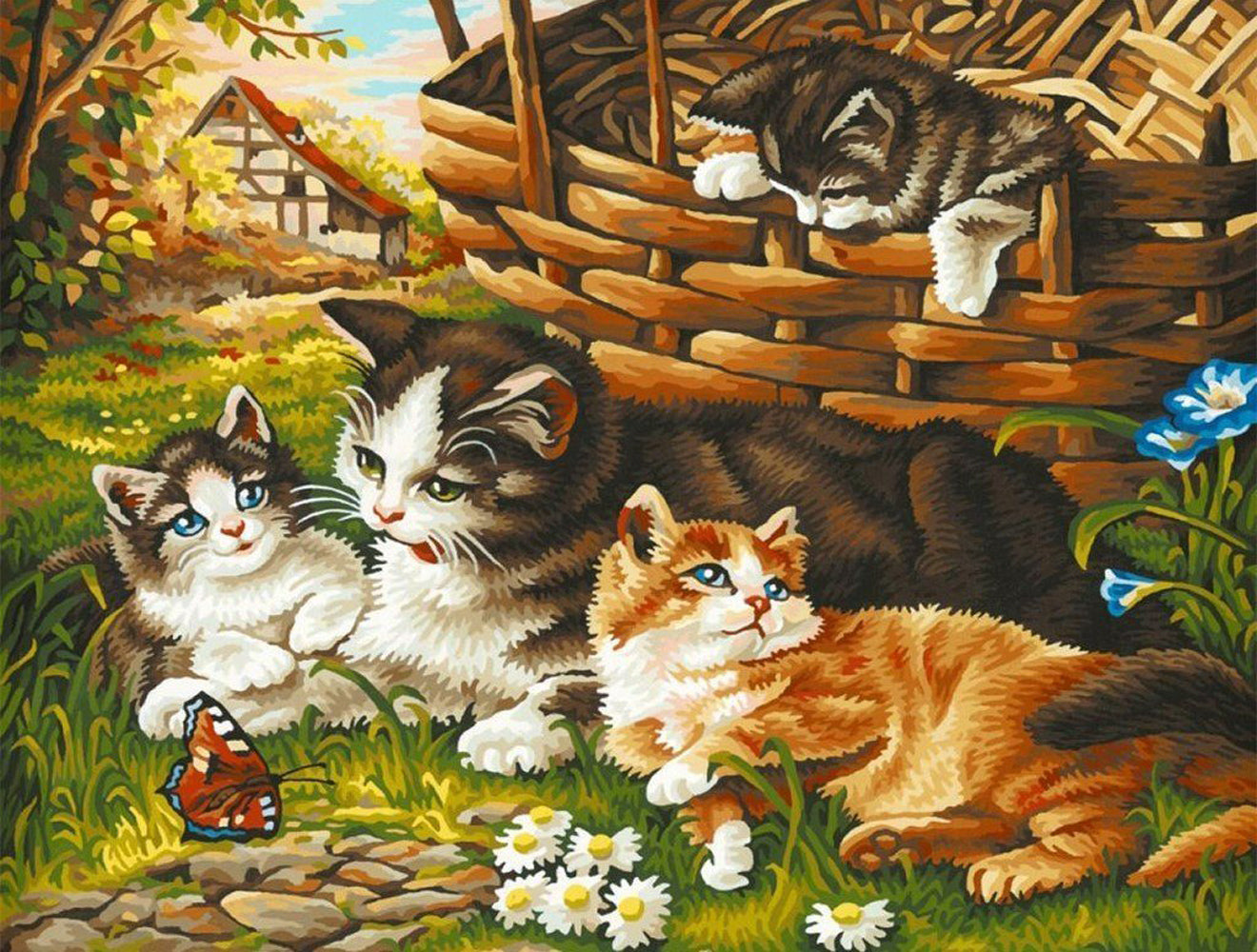 Cat Family Diamond Painting