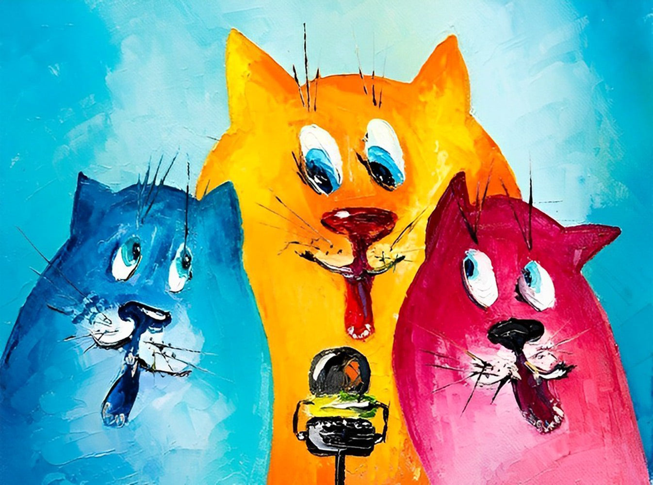 Three Creepy Cats Diamond Painting