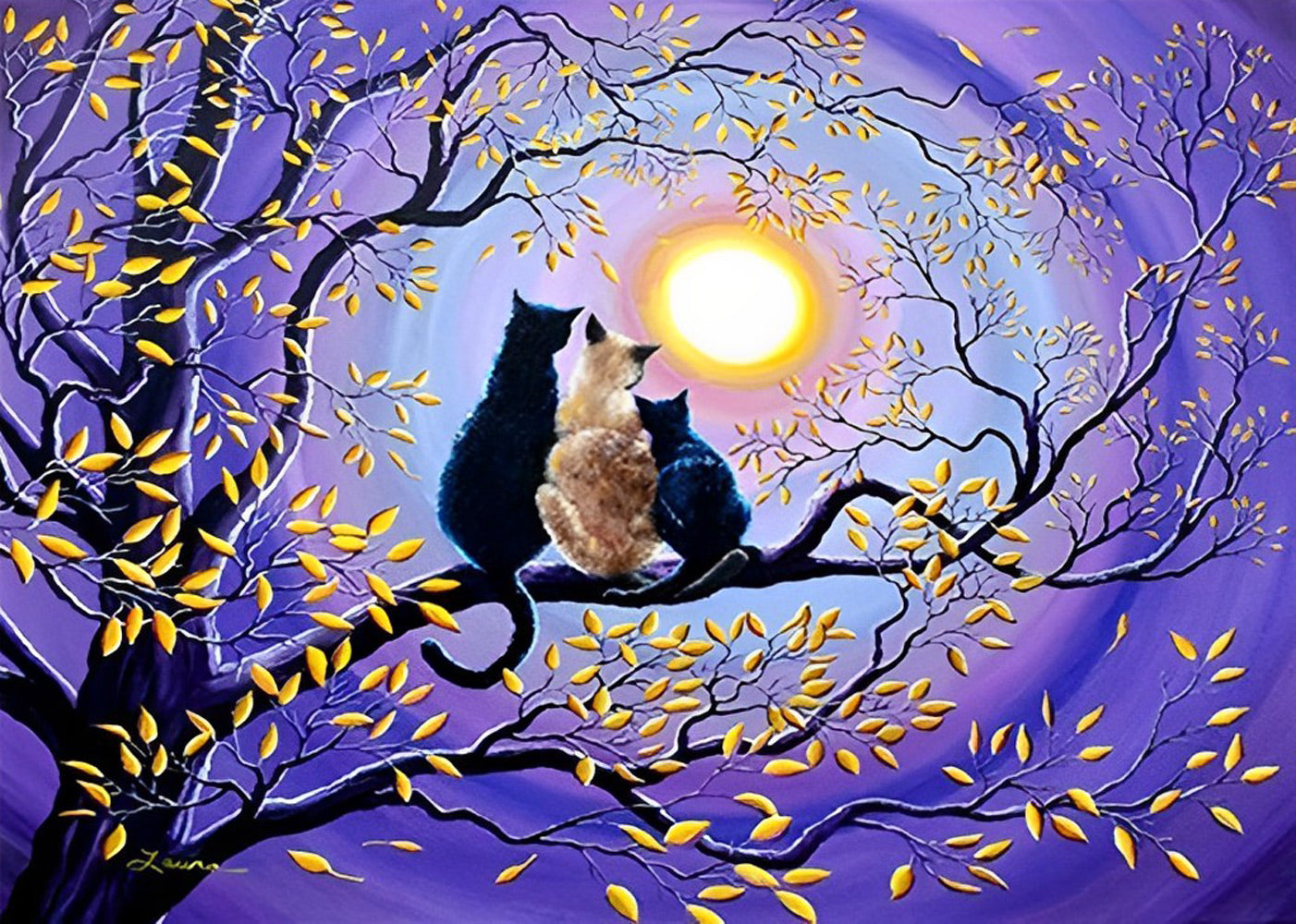 Cats and Strange Sky Diamond Painting