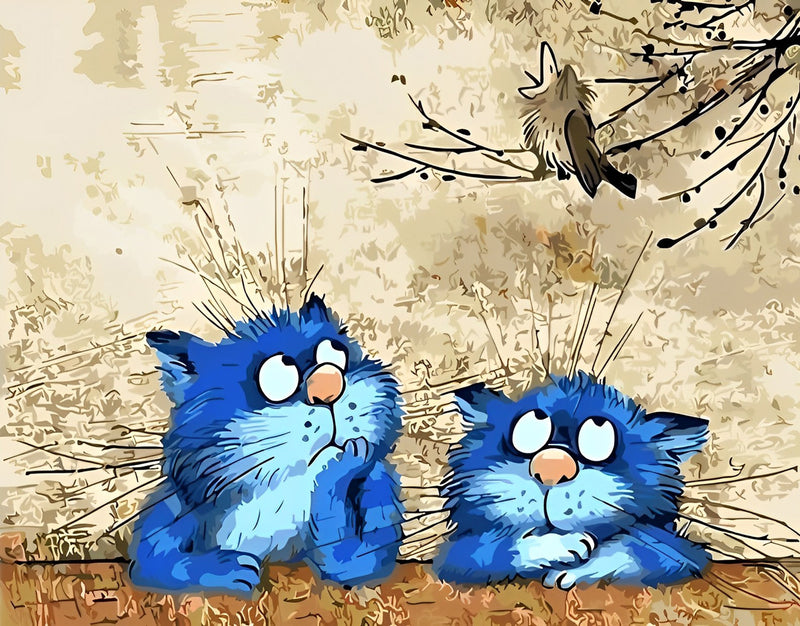 Two Blue Cats 5D DIY Diamond Painting Kits