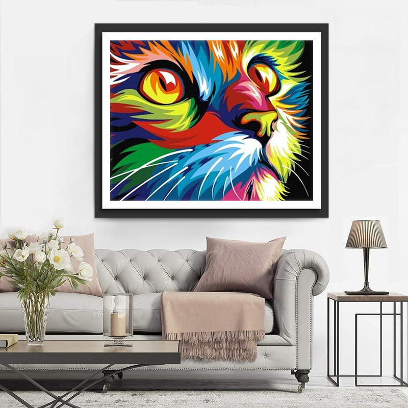 Colorized Cat Diamond Painting