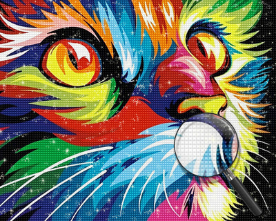 Colorized Cat Diamond Painting