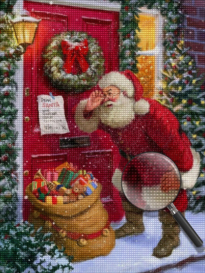 Santa Claus reading a message Diamond Painting