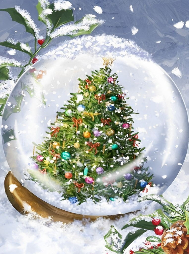 Christmas tree crystal ball Diamond Painting