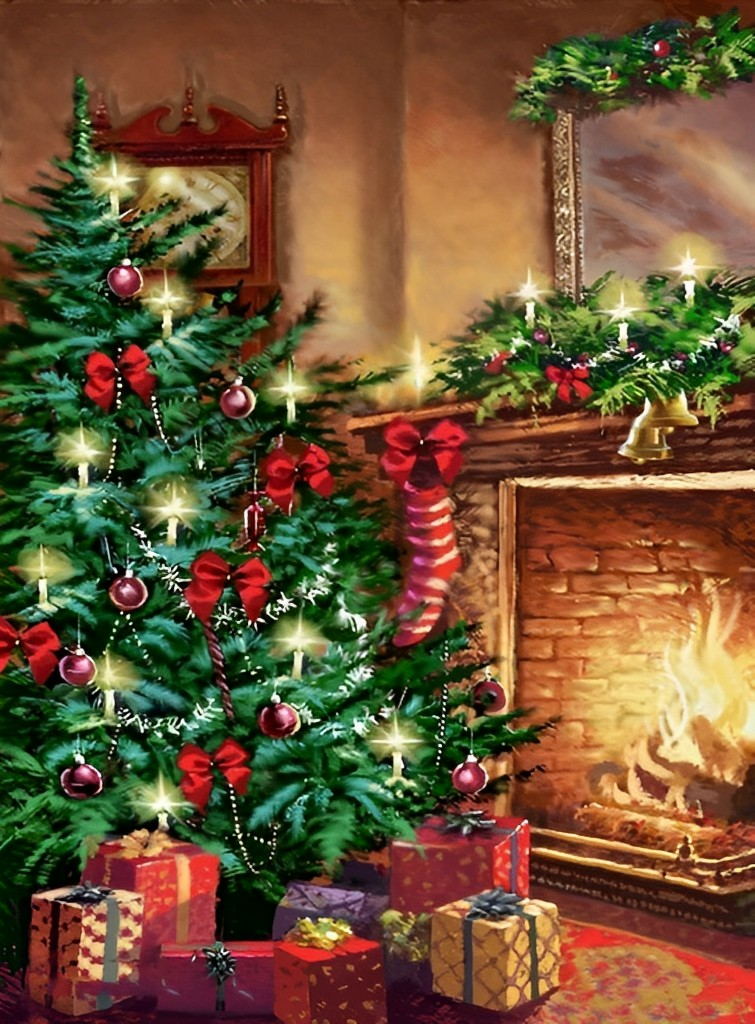 Warm fireplace Diamond Painting