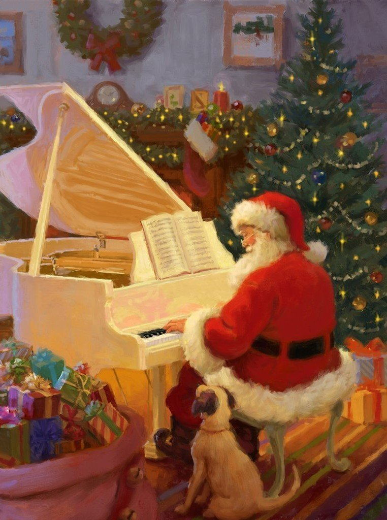 Santa Claus playing piano Diamond Painting