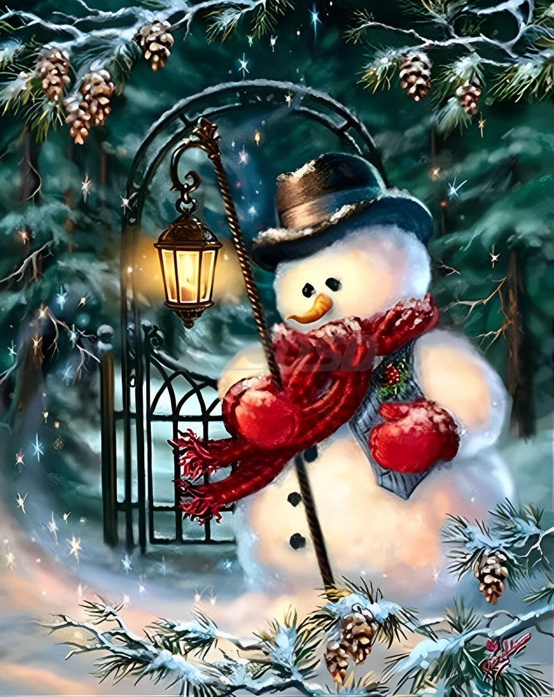 Confused Snowman Diamond Painting