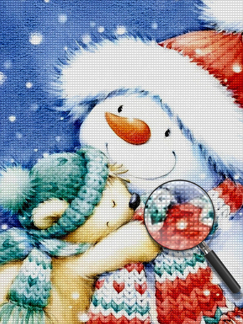Cute Cartoon Snowman and Bear 5D DIY Diamond Painting Kits