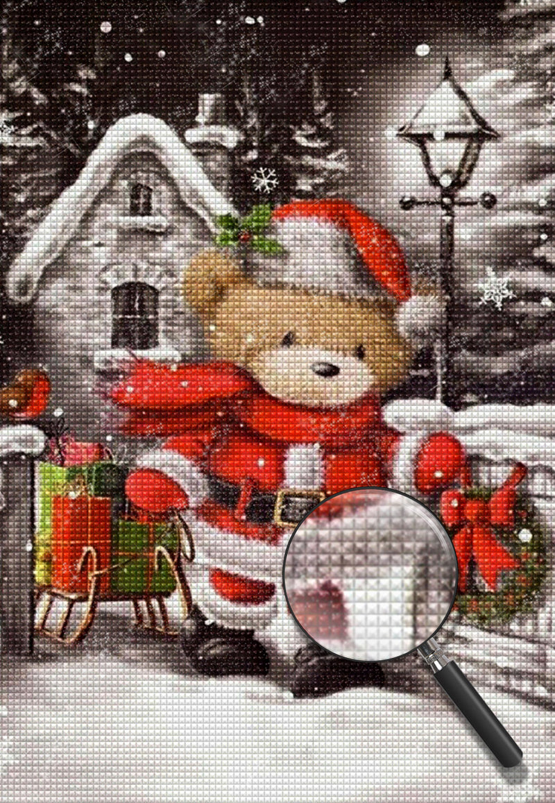 Cute Christmas Teddy Bear Diamond Painting