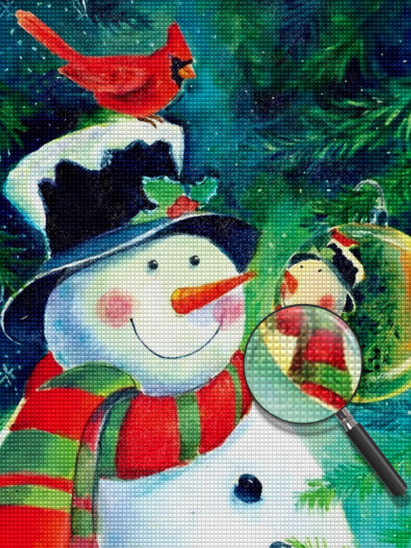 Snowman looking in the mirror Diamond Painting