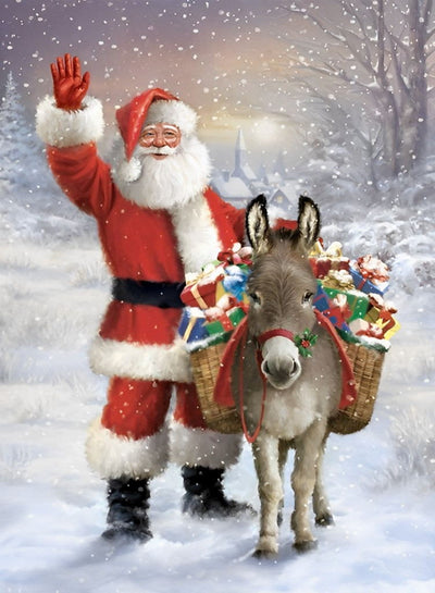 Santa Claus and Little Donkey 5D DIY Diamond Painting Kits