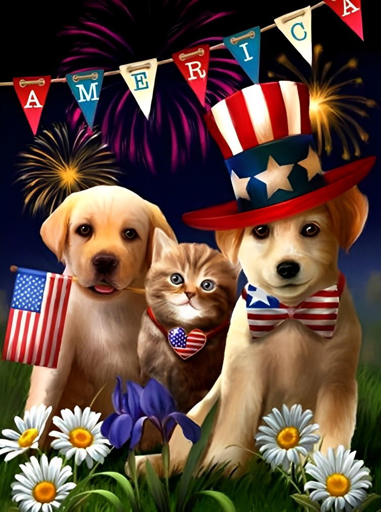 American Dogs Diamond Painting