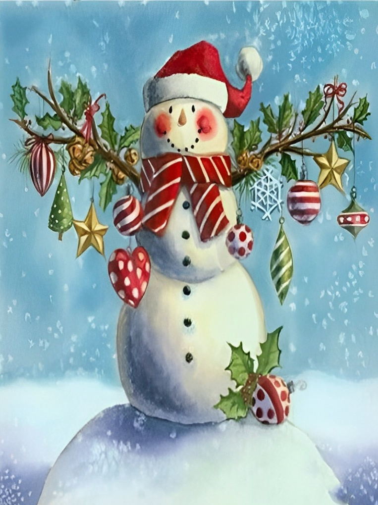 Snowman Cross Diamond Painting