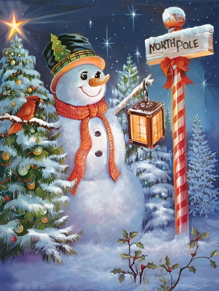 Christmas Snowman Painting Diamond Painting