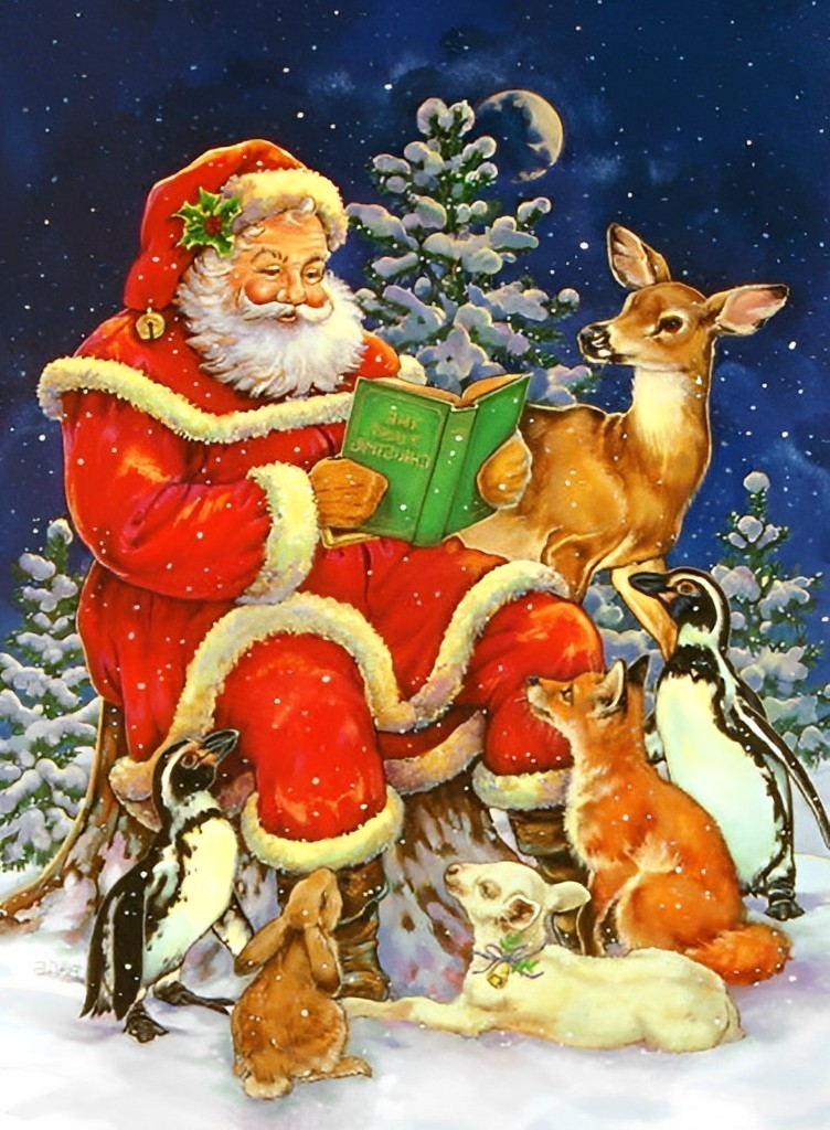 Santa Claus telling stories to animals 5D DIY Diamond Painting Kits