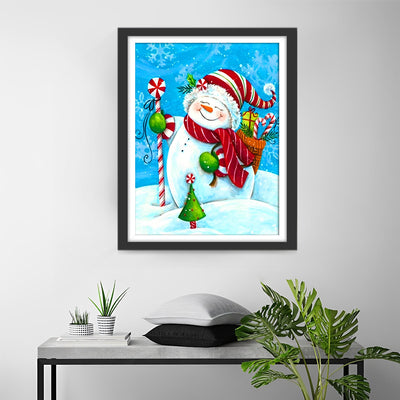 Snowman and candy canes Diamond Painting