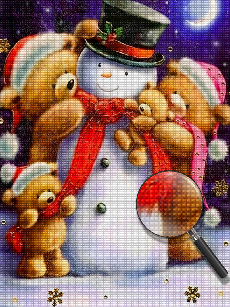 Snowman and Bears Diamond Painting