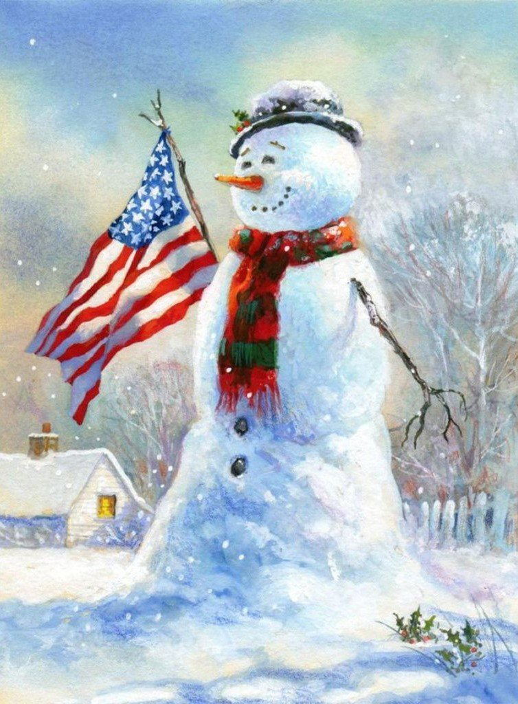 American Snowman Diamond Painting