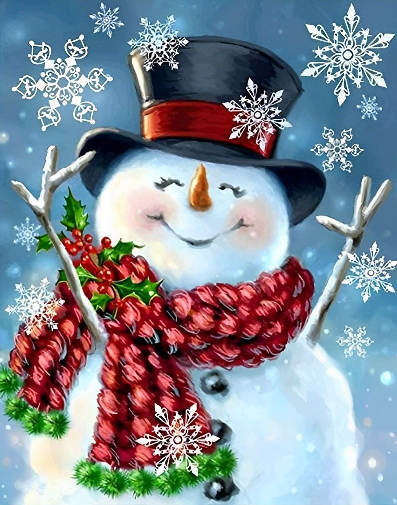 Joyful Snowman Diamond Painting