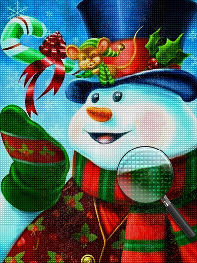 Christmas Scarf Snowman Diamond Painting