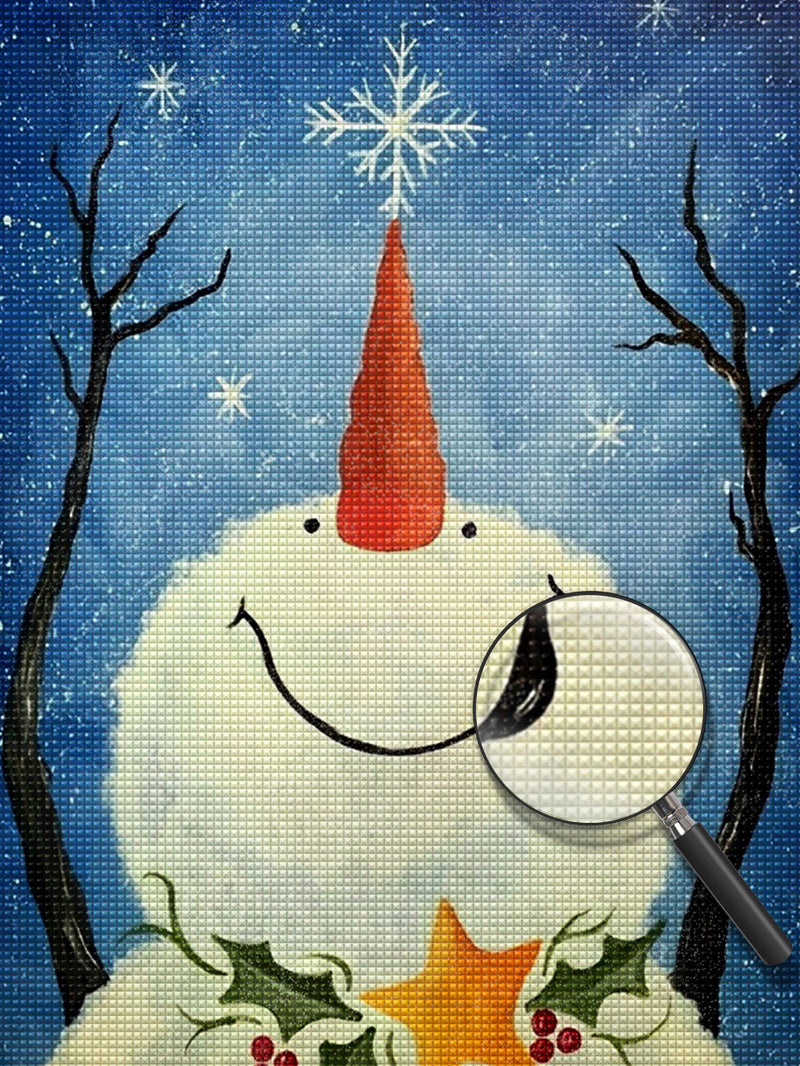 Snowman with head up Diamond Painting