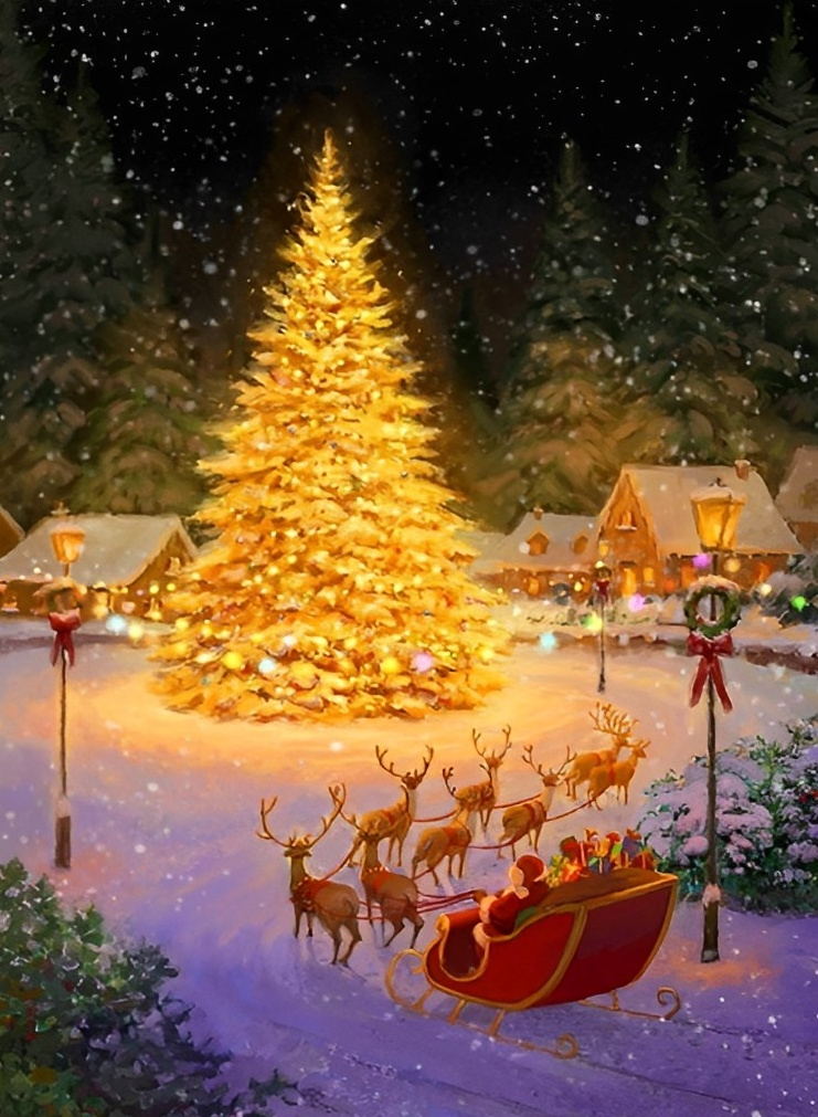 Golden Christmas Tree 5D DIY Diamond Painting Kits