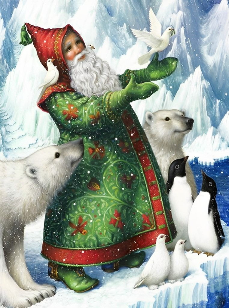 Santa Claus and the Polar Bear Diamond Painting