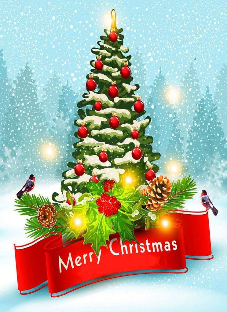 Merry Christmas Tree Diamond Painting