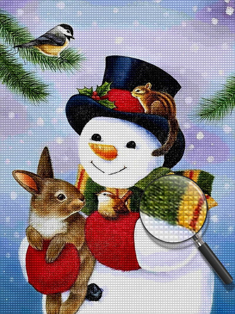 Snowman and bunnies Diamond Painting