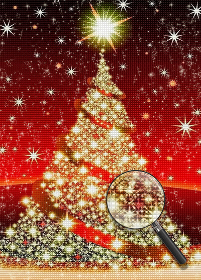 Sparkling Gold Christmas Tree 5D DIY Diamond Painting Kits