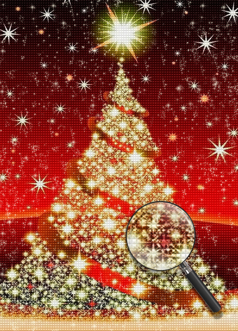 Sparkling Gold Christmas Tree Diamond Painting