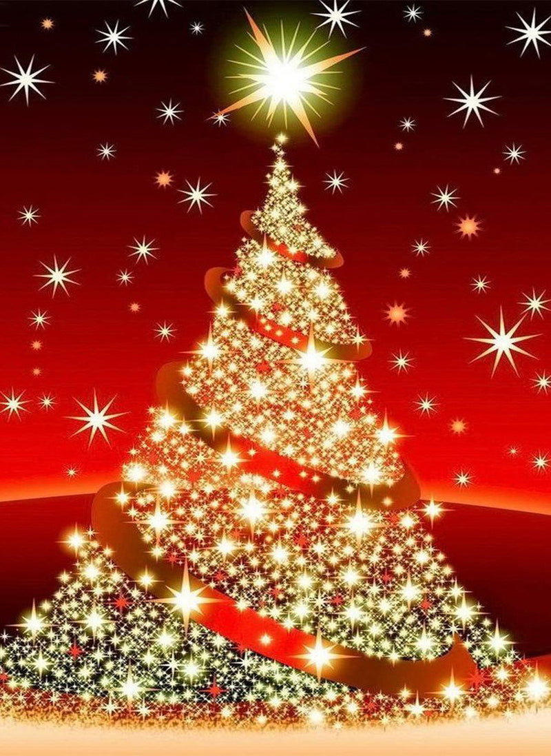 Sparkling Gold Christmas Tree 5D DIY Diamond Painting Kits