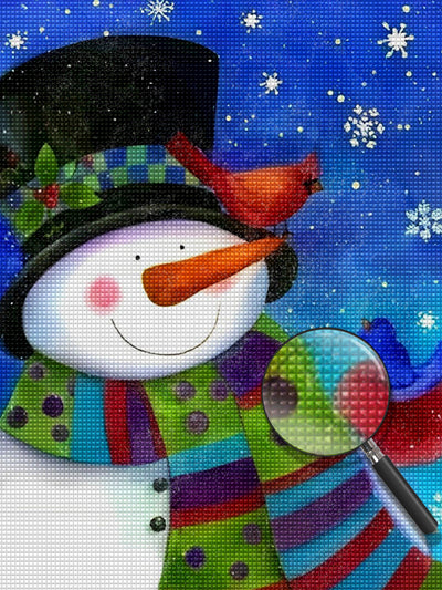 Colorful scarf snowman Diamond Painting