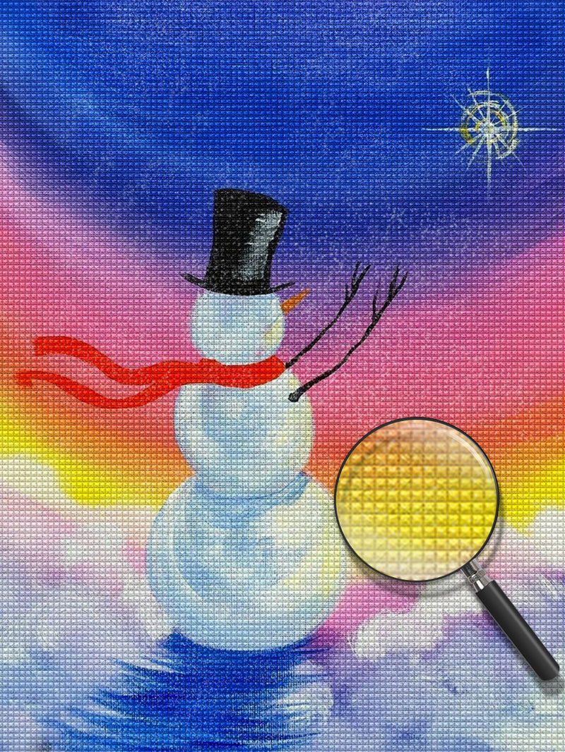 Snowman and Shining Star Diamond Painting