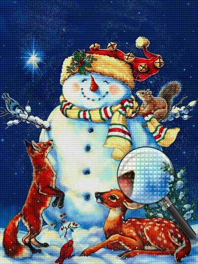 Happy snowmen and animals Diamond Painting