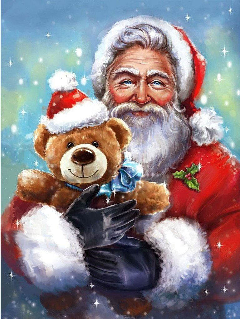 Santa Claus and bear doll Diamond Painting