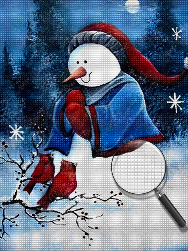 A snowman in a blue cape Diamond Painting