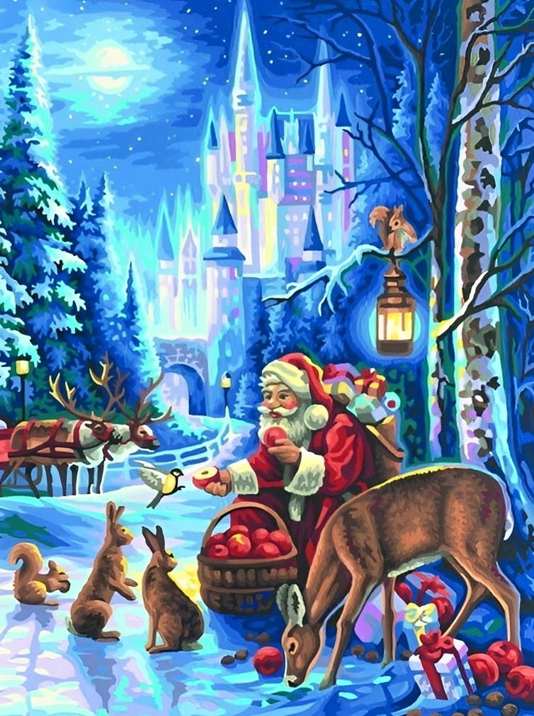 Santa and Ice Castle Diamond Painting