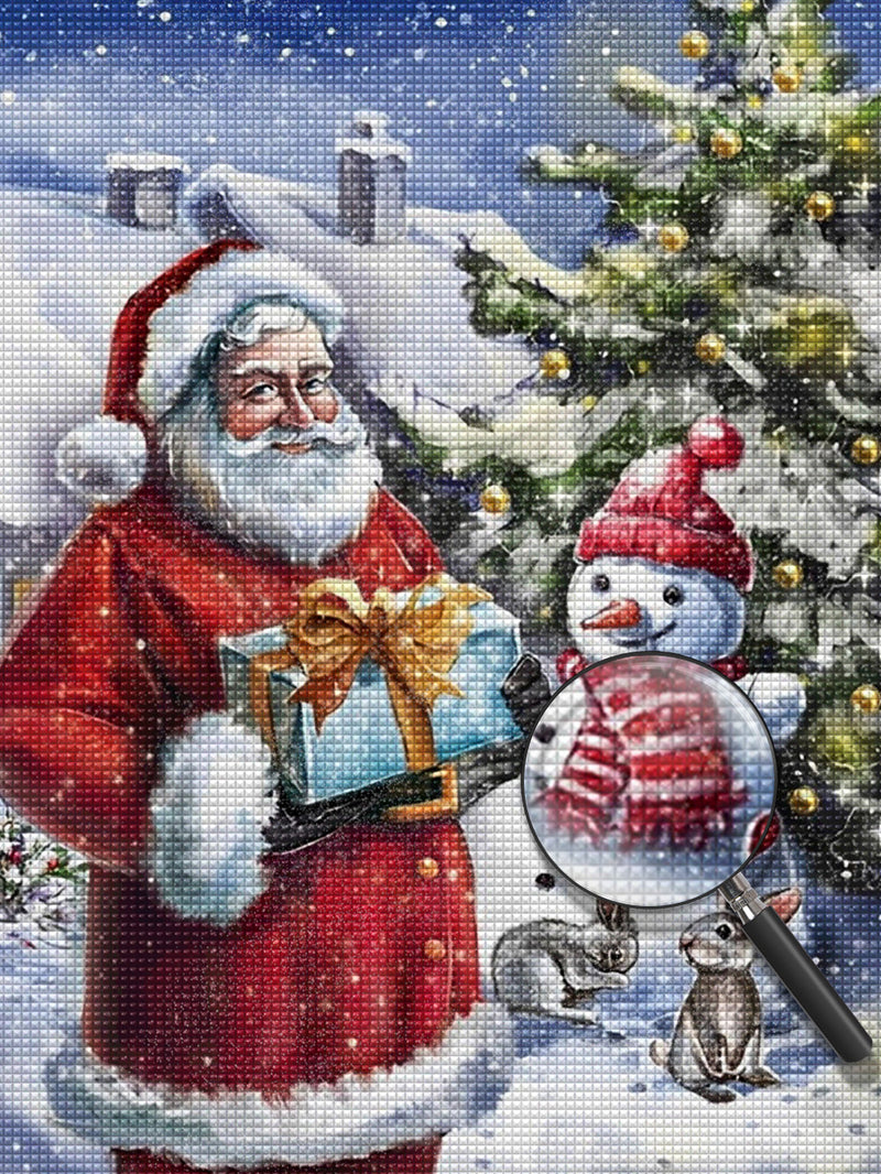 Rabbits and Santa Diamond Painting