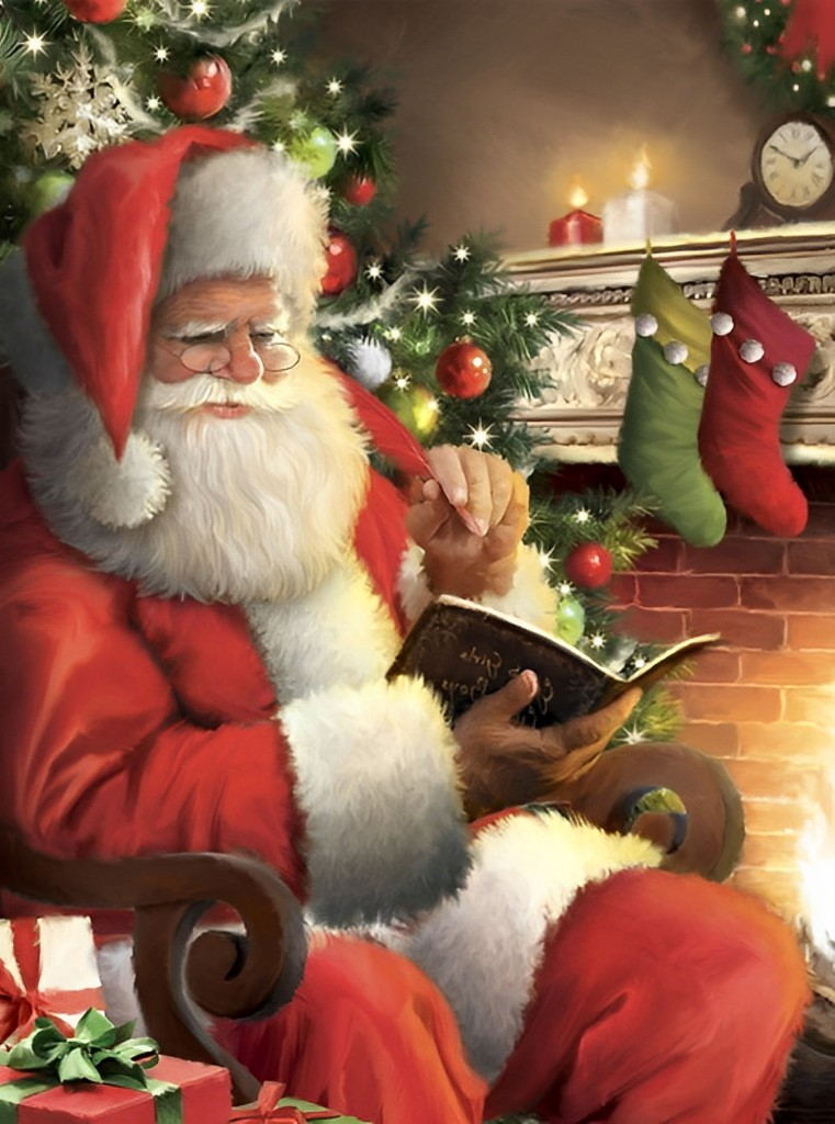 Santa Claus with a diary Diamond Painting