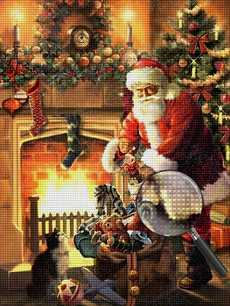 Santa Claus stuffing presents Diamond Painting